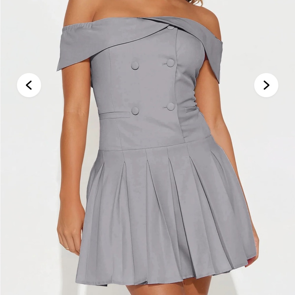 Fashion Nova Strapless Gray Dress